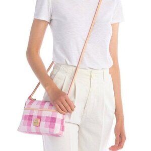 Dooney & Bourke Quad Check Ginger Small Crossbody Pink